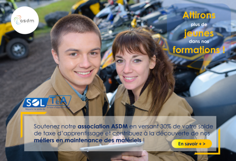 Solde de la taxe d'apprentissage 2023 : Soutenez notre Association ASDM ! Solde de la taxe d'apprentissage 2023 : Soutenez notre Association ASDM !